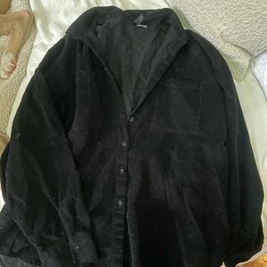 H and M black corduroy Oxford shirt